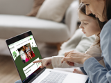 Nieuwe site op het laptopscherm.